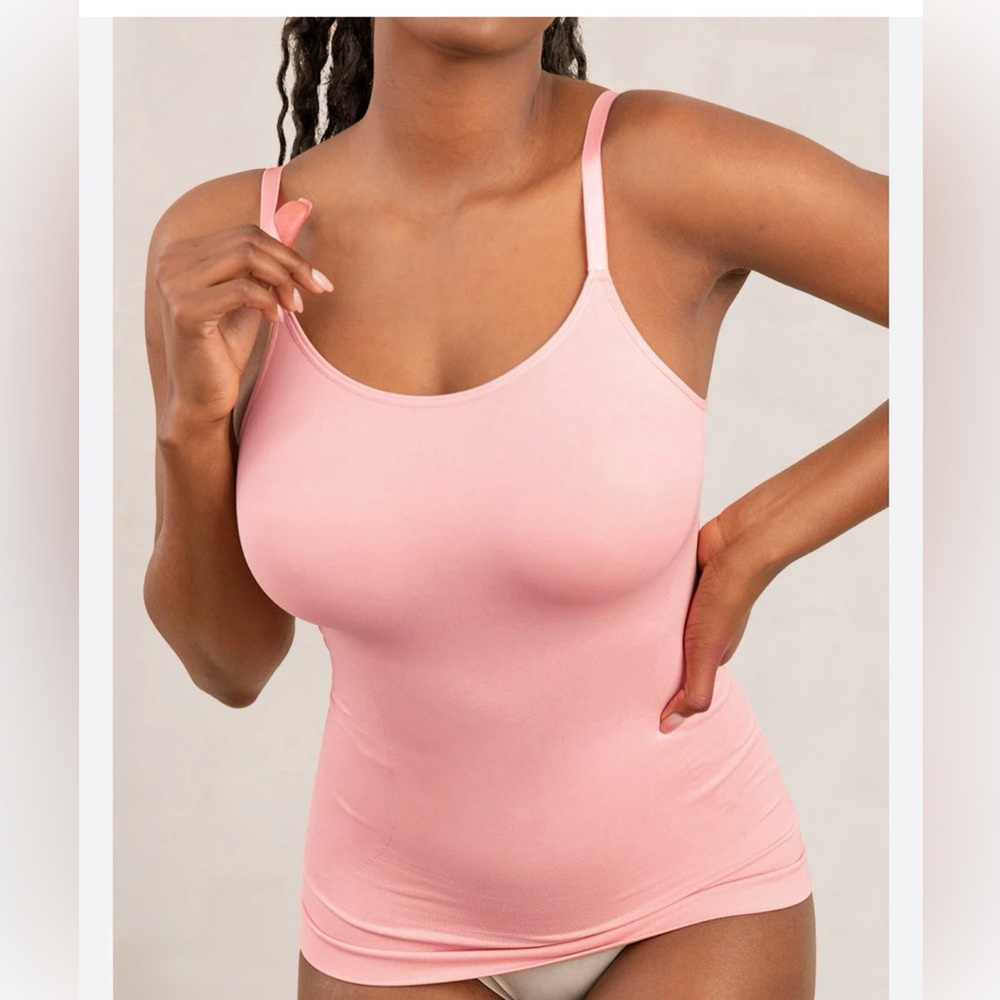 Shapermint Essentials All Day Every Day Scoop Neck Cami Rose Tan Large NEW